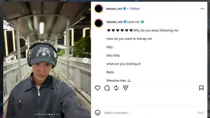 Taeyong NCT jalan-jalan di Jakarta (instagram.com/taeoxo_nct)