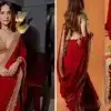 Get a stylish look with red saree on Karva Chauth