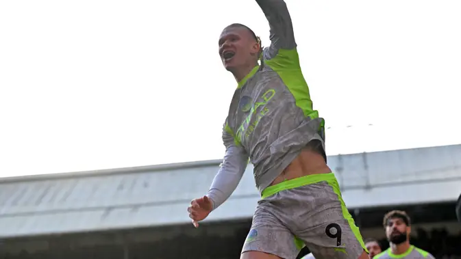 Selebrasi Erling Haaland saat City menghajar Palace di Liga Inggris Selebrasi Erling Haaland saat City menghajar Palace di Liga Inggris (AFP)