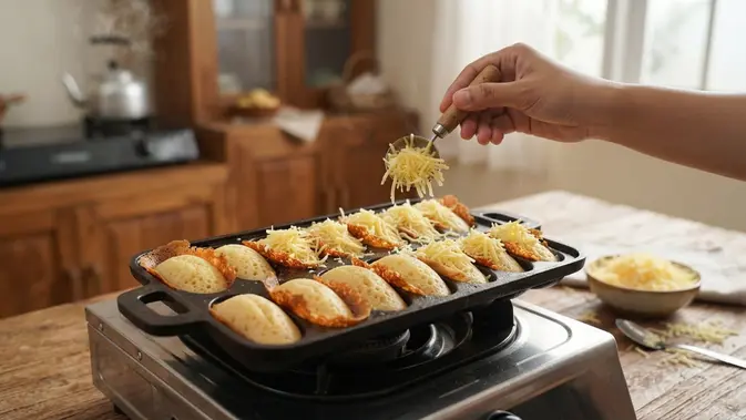 Cara Membuat Pukis Cokelat Keju dengan Permukaan Lembut dan Pinggiran Garing. Foto: AI Generated