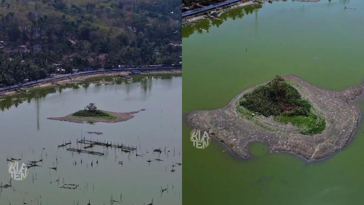 PESONA KLATEN - Daratan yang muncul ke permukaan di Rowo Jombor.