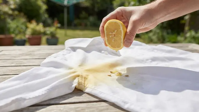 Cara Menghilangkan Noda Kuning di Baju Putih dengan Bahan Alami. Foto: AI Generated