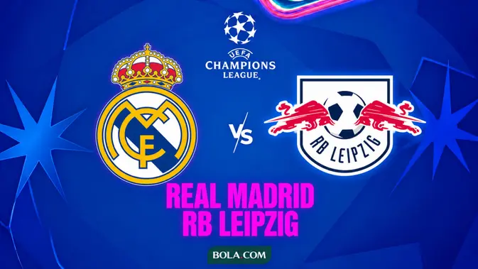 Ilustrasi Real Madrid versus Leipzig, Liga Champions. (Bola.com/AI)