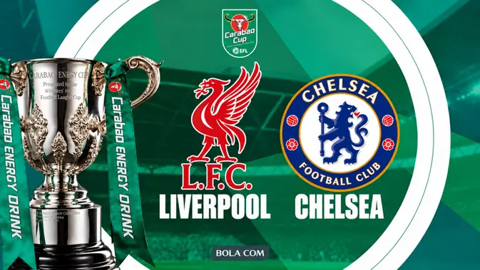 Ilustrasi Liverpool Vs Chelsea Ilustrasi Liverpool Vs Chelsea, Carabao Cup. (Bola.com/AI)
