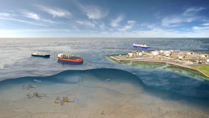 Proyek Lapangan Gas Abadi di Blok Masela, yang ditetapkan sebagai Proyek Strategis Nasional (PSN) oleh Pemerintah Indonesia. (Dok SKK Migas)