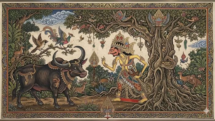 LUKISAN- Ilustrasi sebuah lukisan yang menggambarkan wuku Julungpujud pada Rabu Pon.