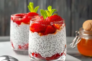 Нежный клубничный пудинг