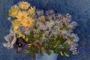 «Букет цветов в синей вазе»