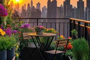 Балкон в зелени