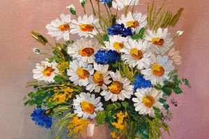 Blumenmalerei in Öl